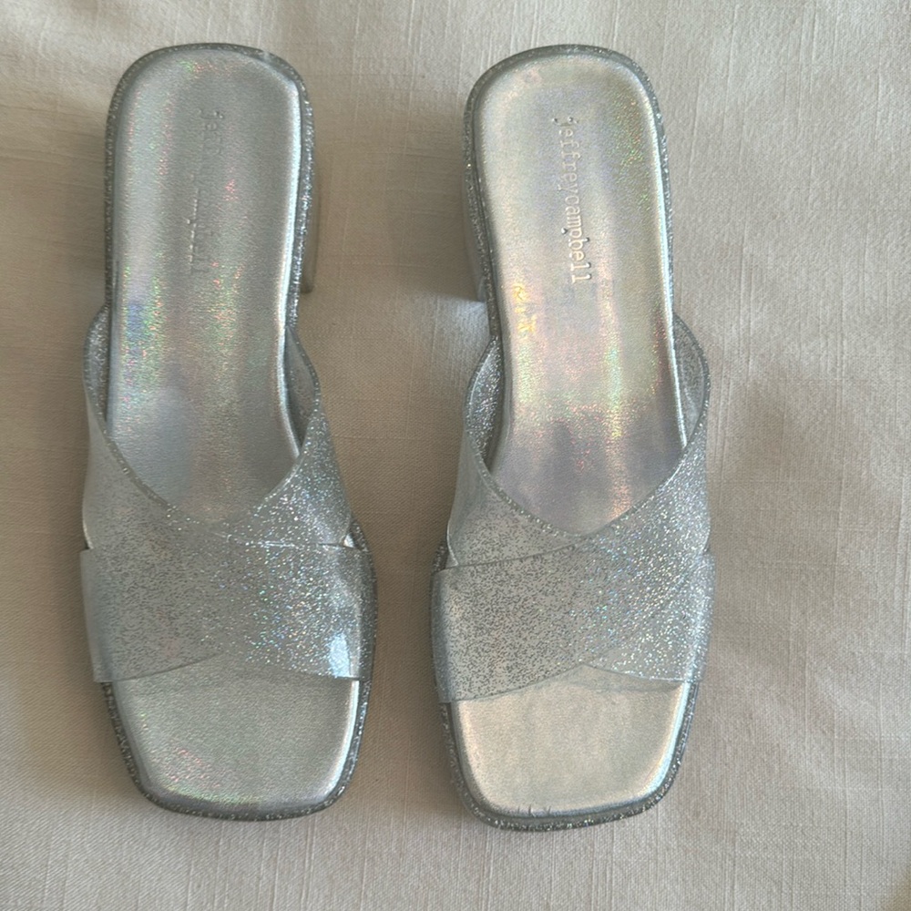 Jeffery Campbell Bubblegum jelly sandals iridescent glitter
